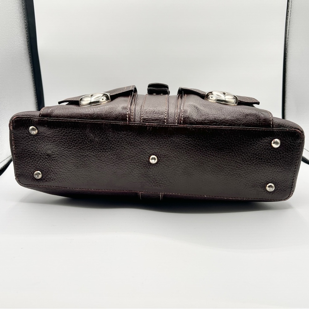 ISANTI BURGUNDY LEATHER BAG SATCHEL SHOULDER BAG GENUINE LEATHER  MADE IN ITALY - Picture 13 of 17